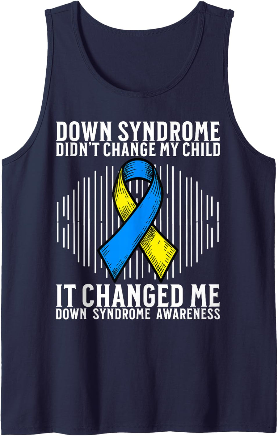 Down Syndrome Awareness Women Support Down Syndrome Mom Dad Sleeveless Tank Top - Navy Blue