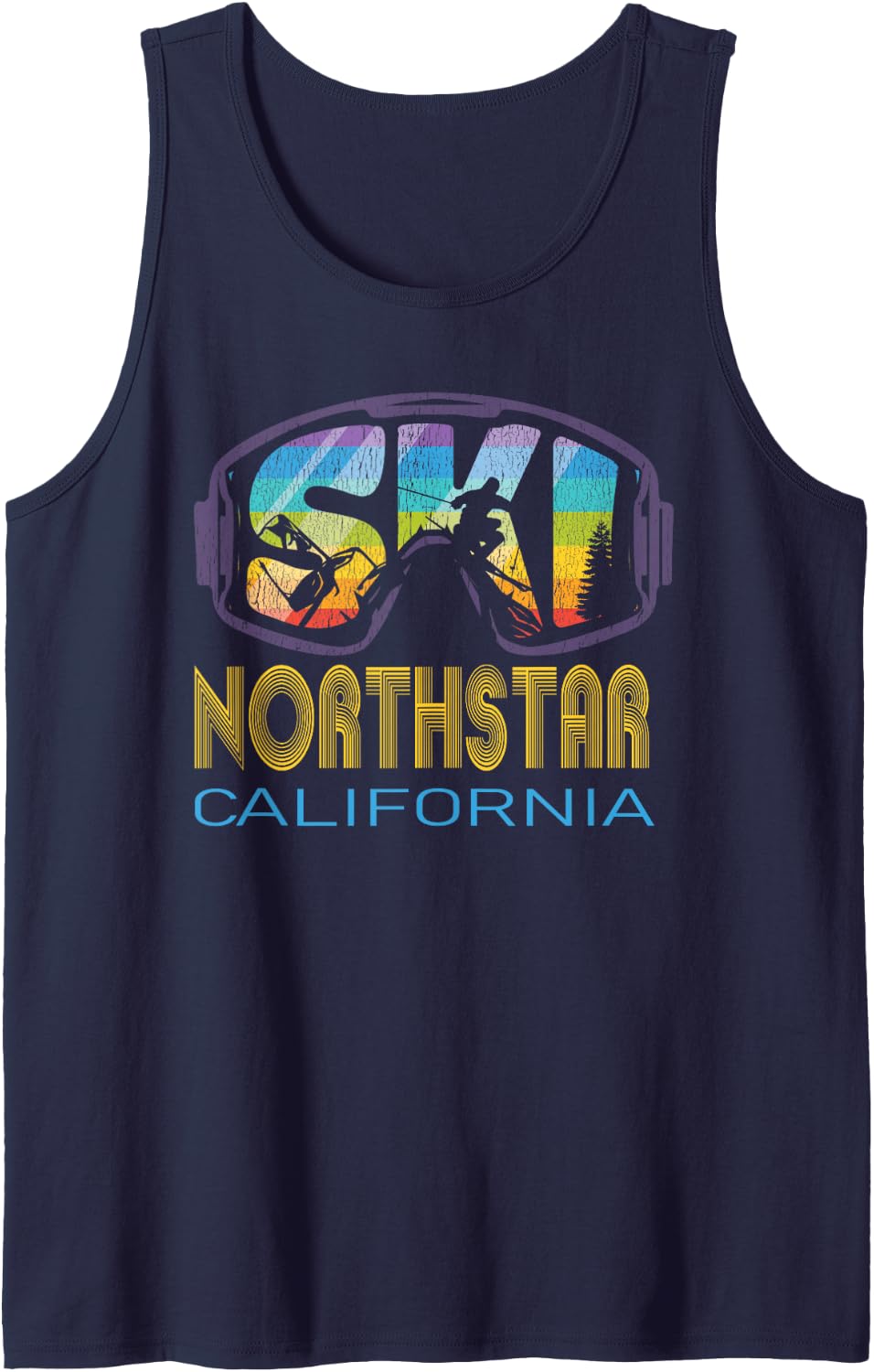Ski Northstar California Skiing Vacation Sleeveless Tank Top - Navy Blue