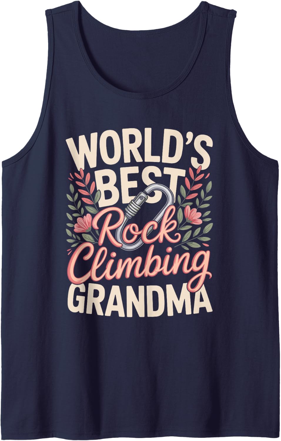 World's Best Rock Climbing Grandma Sleeveless Tank Top - Navy Blue