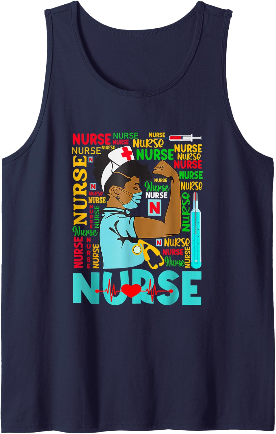 Million Nurse March 2022 Costume Gifts Sleeveless Tank Top - Navy Blue