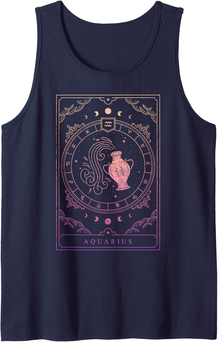 Aquarius Zodiac Sign Women Birthday Girl Aquarius Tank Top - Navy Blue