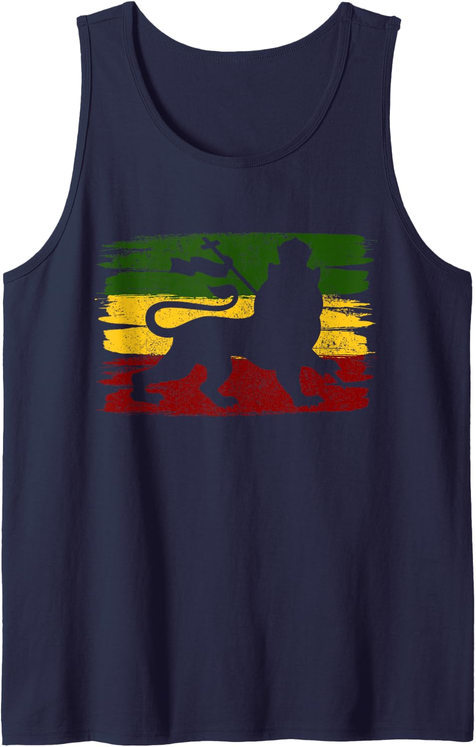 Reggae Rastafari Rasta Lion Of Judah Music Gift Tank Top - Navy Blue