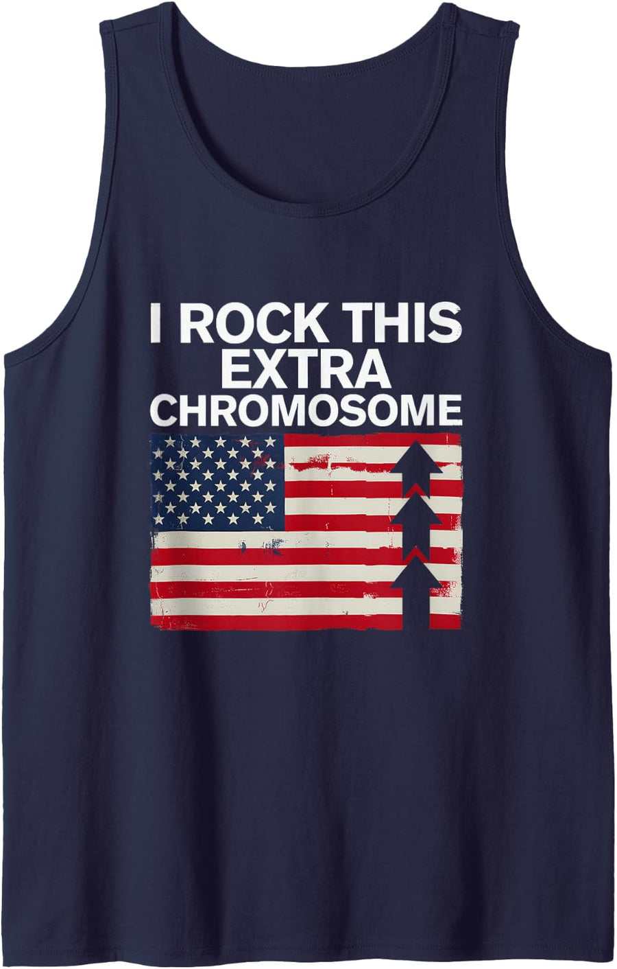 I Rock This Extra Chromosome - Down Syndrome Awareness Sleeveless Tank Top - Navy Blue
