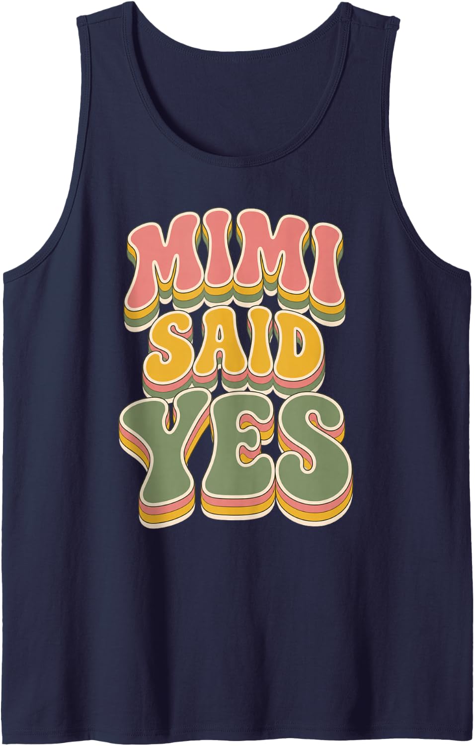 Funny Mimi Grandma Spoiled Grandkids Retro Grandmother Sleeveless Tank Top - Navy Blue