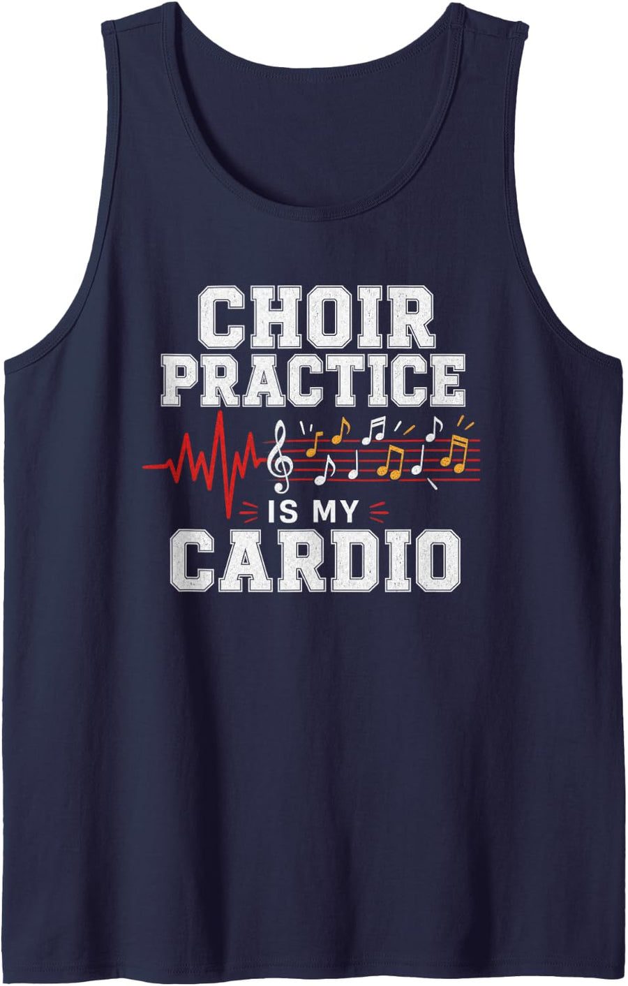 Choir Practice is My Cardio Music Teacher Singer Tank Top - Navy Blue