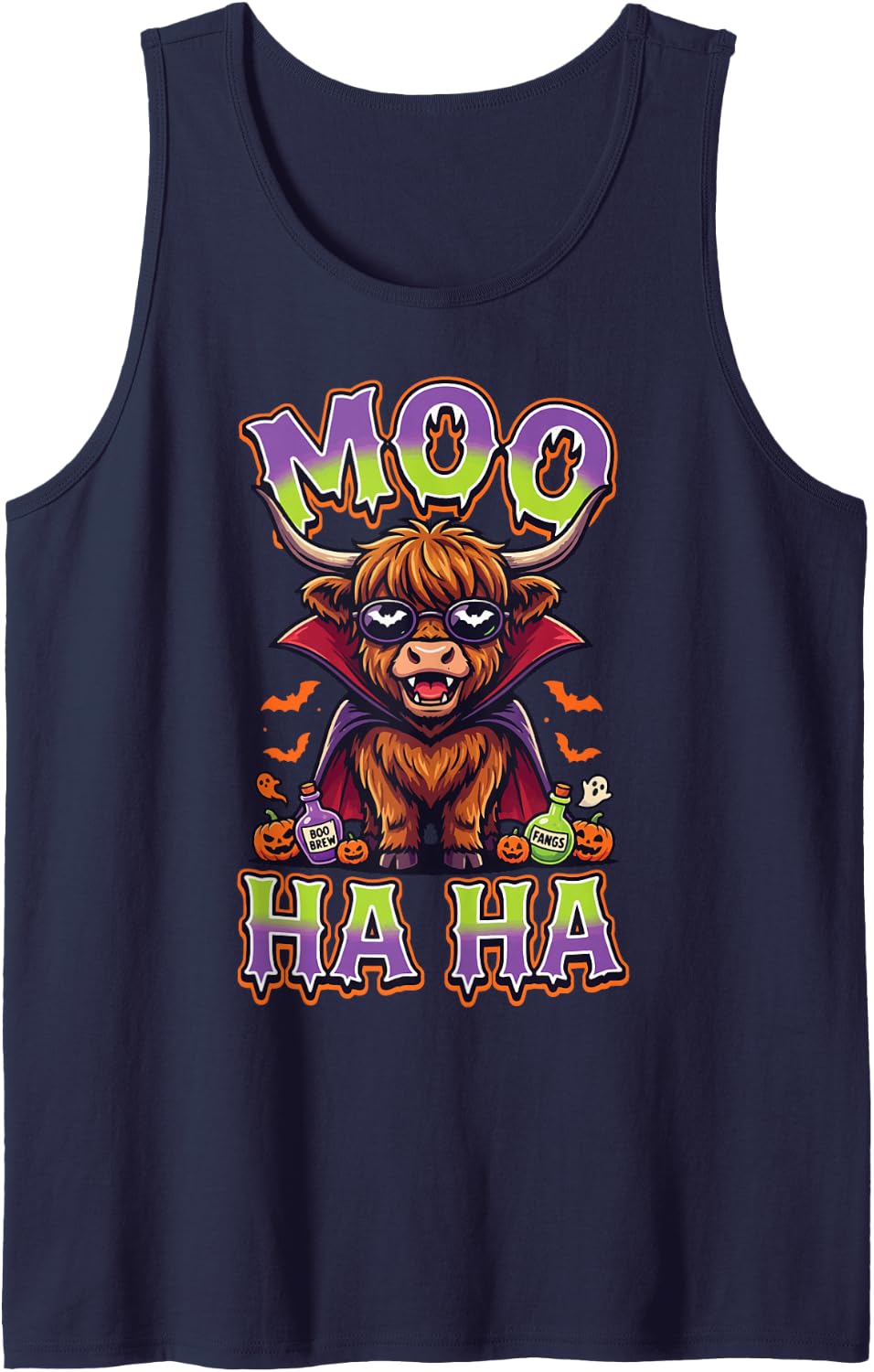 Moo Ha Ha Tank Top - Navy Blue
