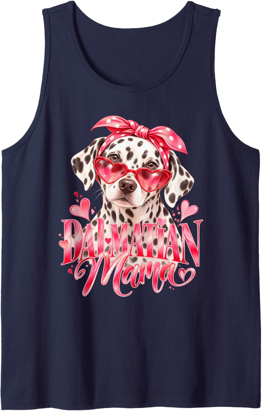 Dalmatian Mama Sleeveless Tank Top - Navy Blue