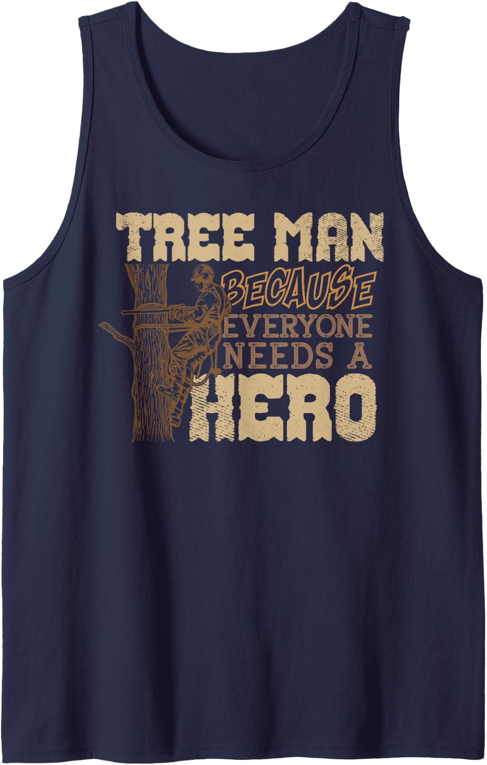 Arborist Tree Man Funny Tree Surgeon Forest Worker Sleeveless Tank Top - Navy Blue