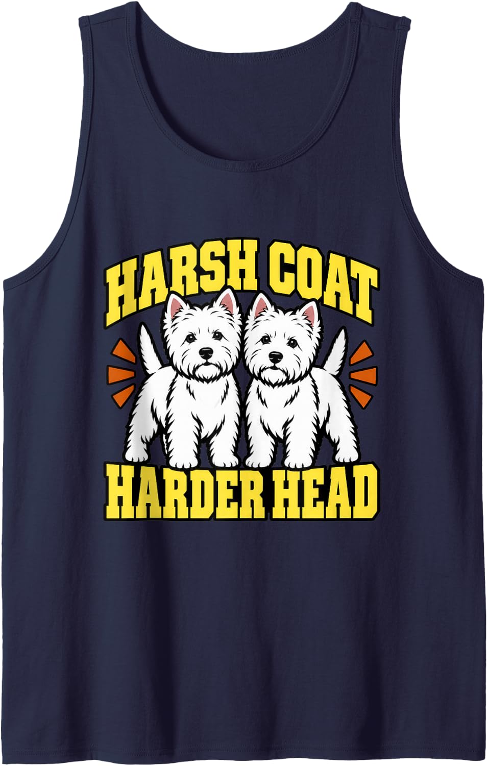 West Highland Terrier Harsh Coat Harder Head Terrier Fan Sleeveless Tank Top - Navy Blue