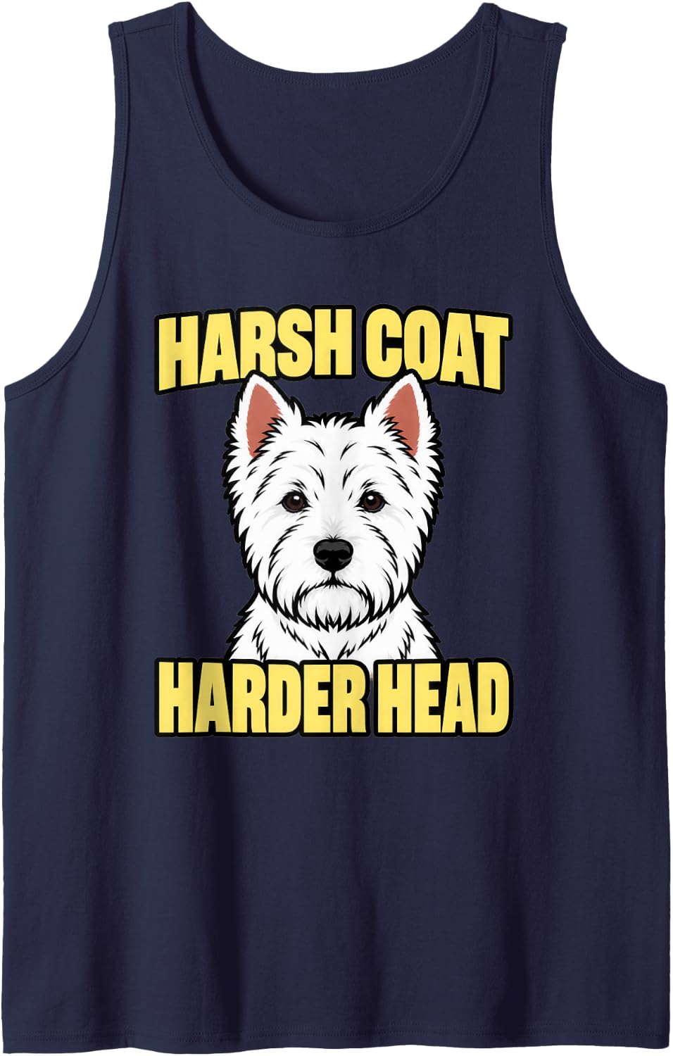 West Highland Terrier Harsh Coat Harder Head Breed Lover Sleeveless Tank Top - Navy Blue