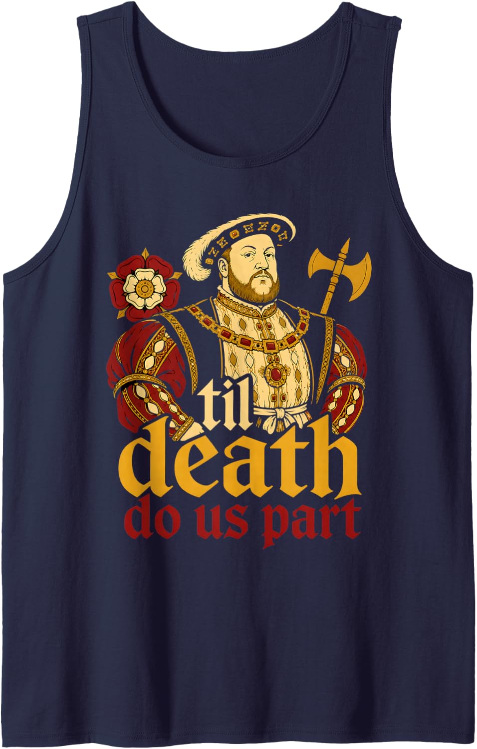 Funny Henry VIII Tudor History Tank Top - Navy Blue