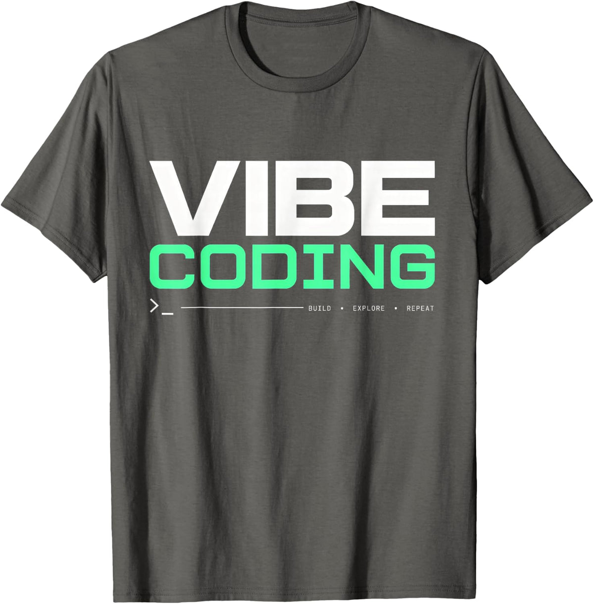 Vibe Coding Computer Programmer T-Shirt - Asphalt Grey