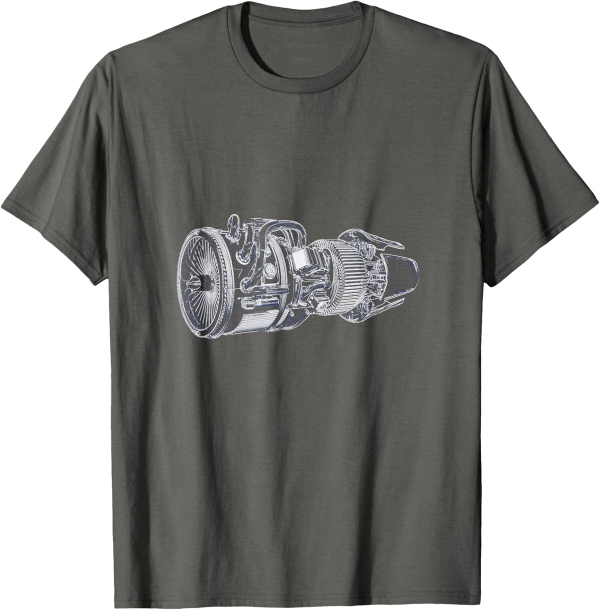 Jet Engine Blueprint Amazing T-shirt - Engineers / Mechanics - Asphalt Grey