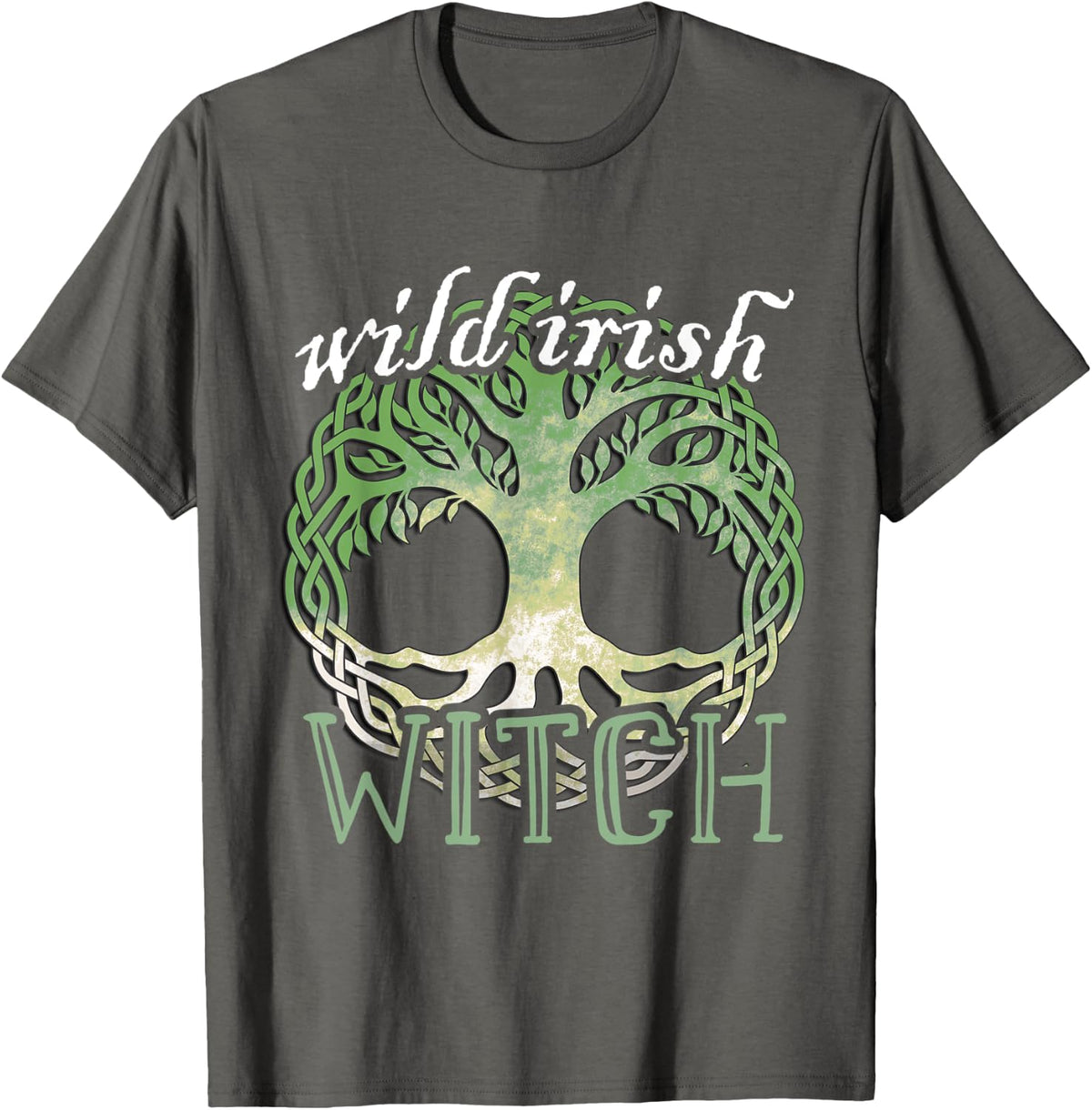 Wild Irish Witch, Pagan, Witch or Wiccan Design T-Shirt - Asphalt Grey