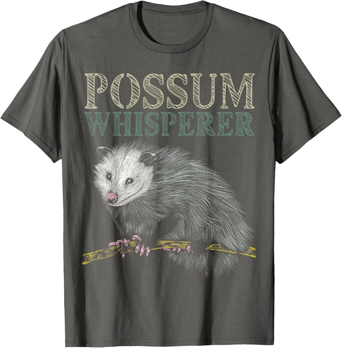 Possum Whisperer Street Cat Opossum Animal Phalanger T-Shirt - Asphalt Grey