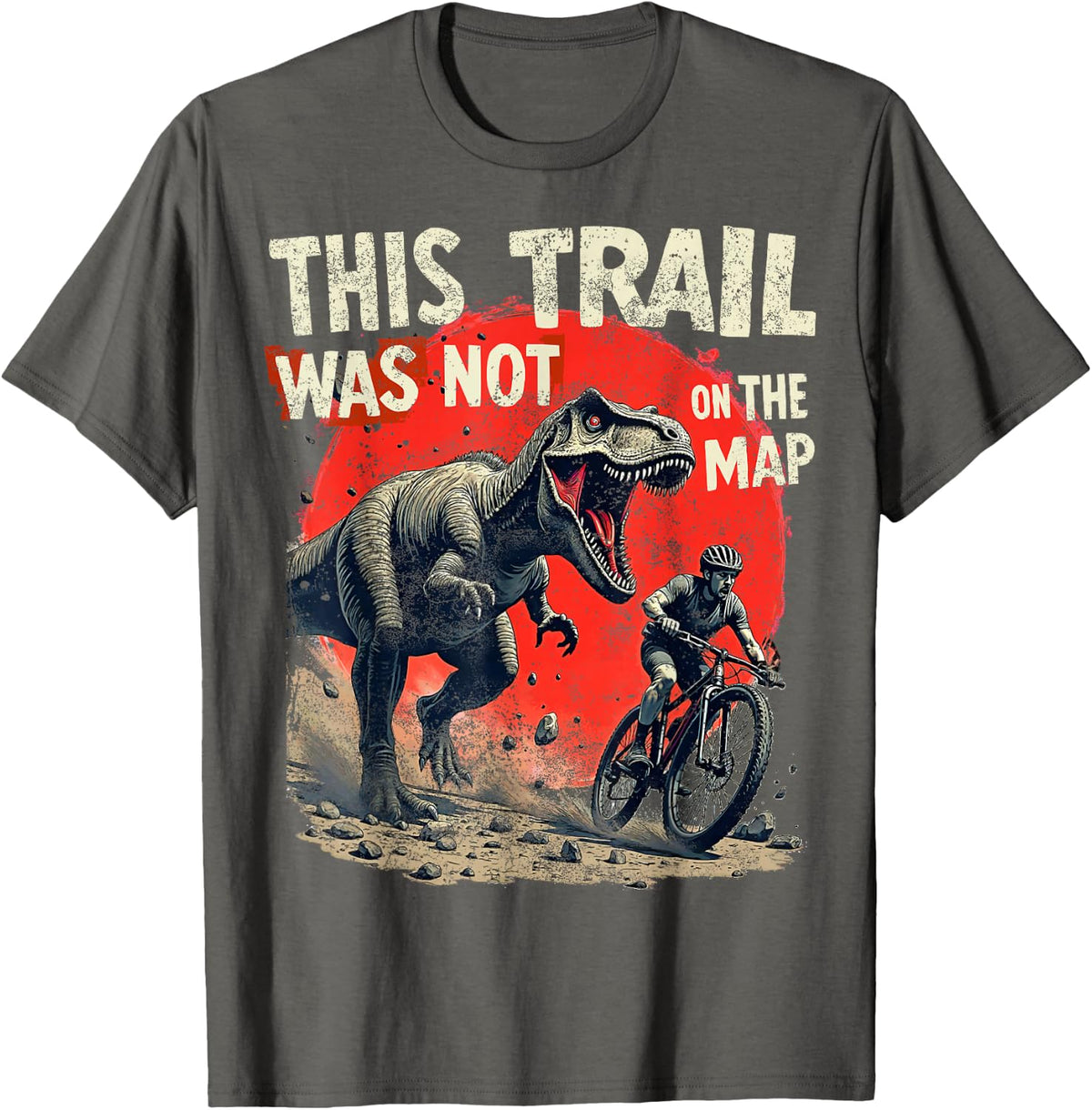 Funny Mountain Biker - Cycling Graphic T-Shirt - Asphalt Grey
