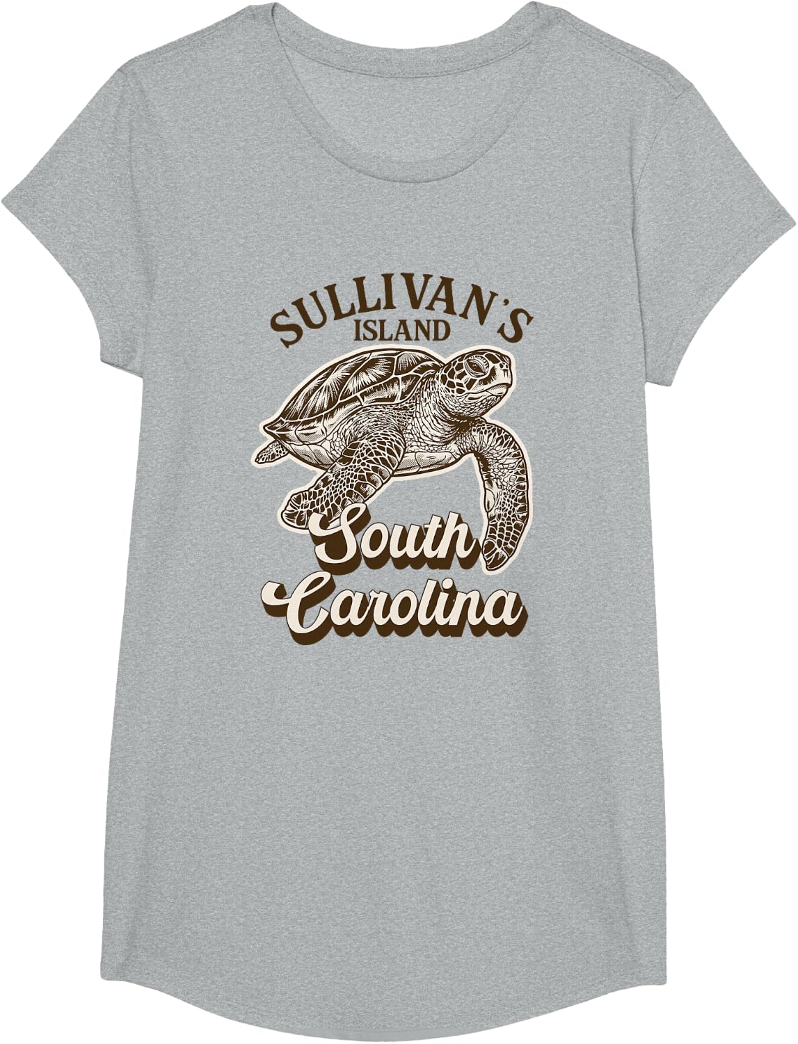Sullivan's Island South Carolina SC Sea Turtle Lover T-Shirt - Girls Heather Grey