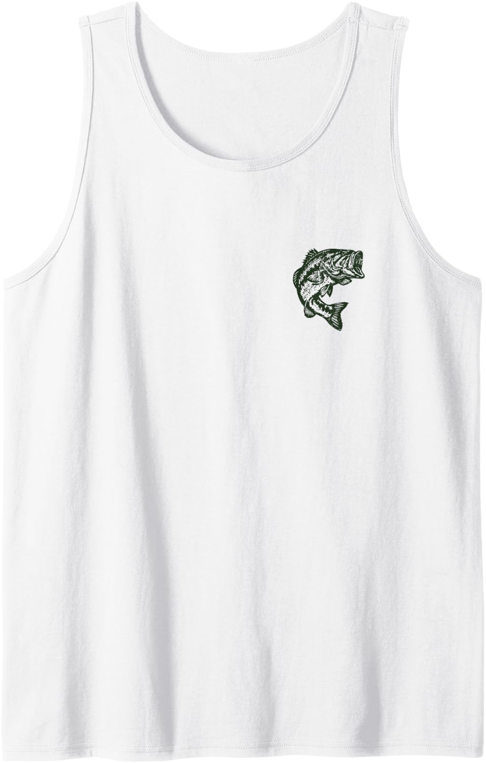 I'd Rather be Fishing Bass (Design on Front and Back) Sleeveless Tank Top - White