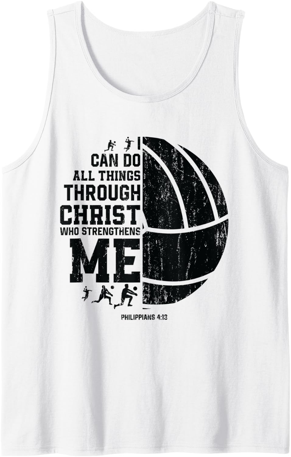 Christ Strengthens Me - Religious Christian Volleyball Tank Top - White