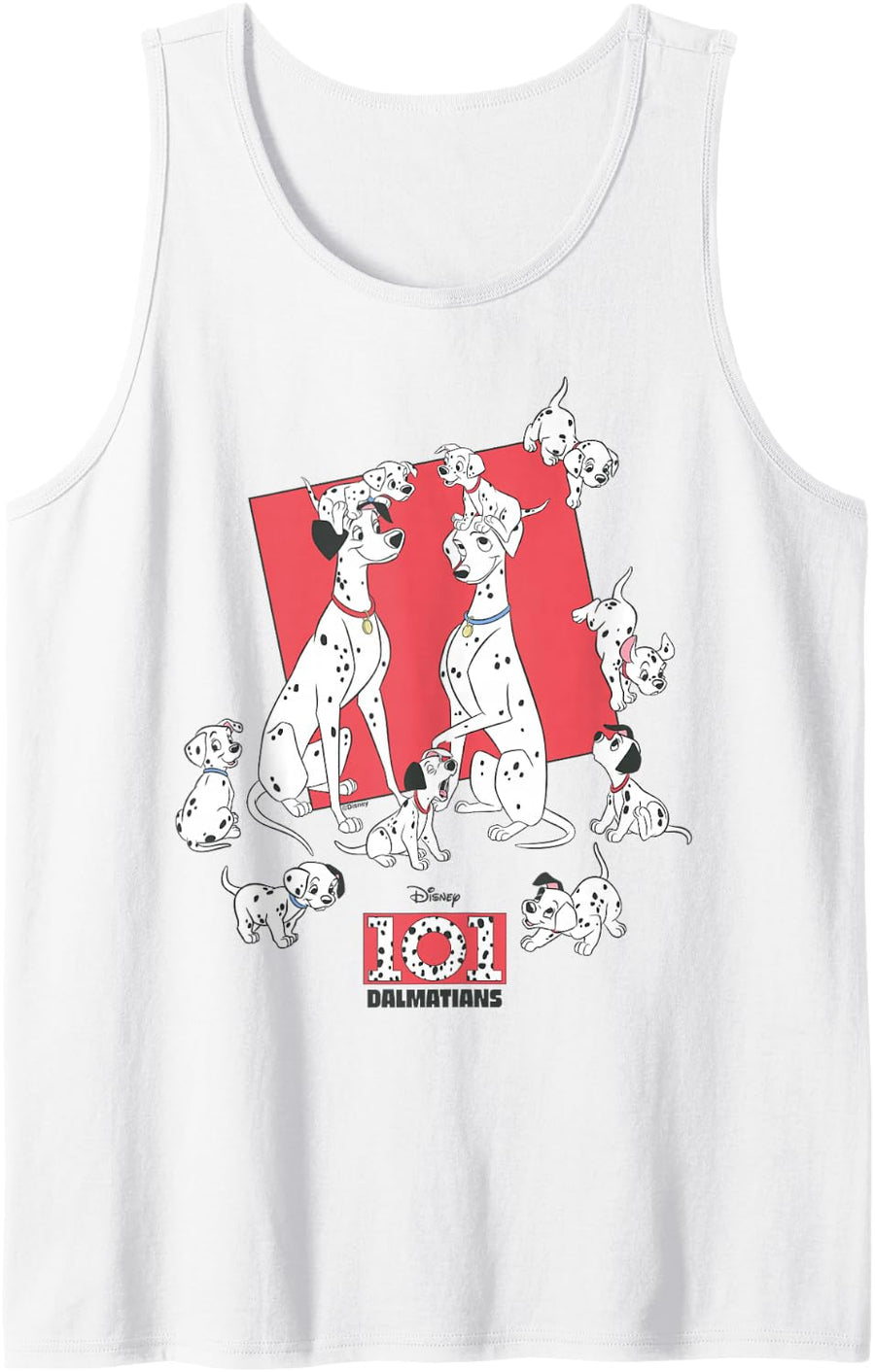 Disney 101 Dalmatians Pongo Perdita Puppies Family Tank Top - White
