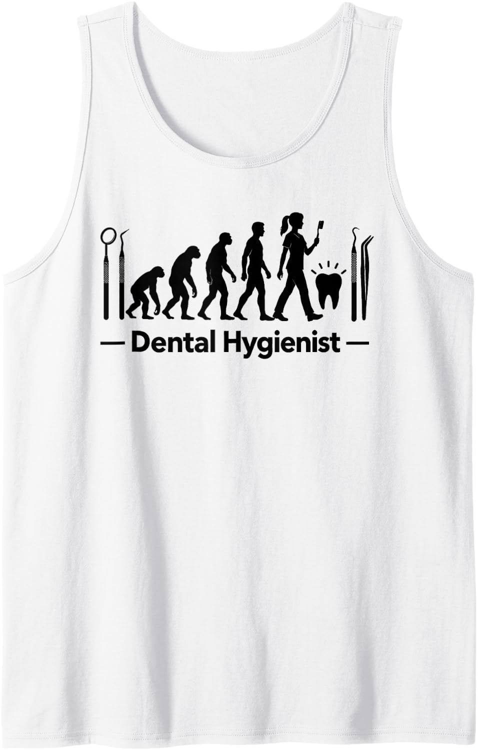 Dental Hygienist Evolution Dentist Sleeveless Tank Top - White