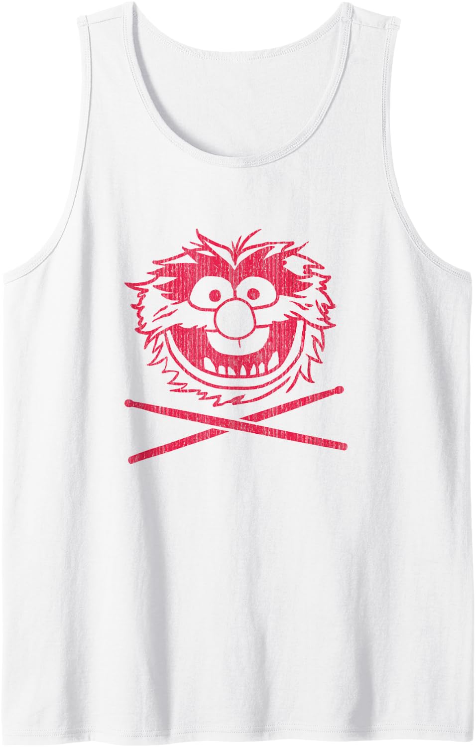 Disney The Muppets Party Animal Vintage Red Drummer Poster Tank Top - White