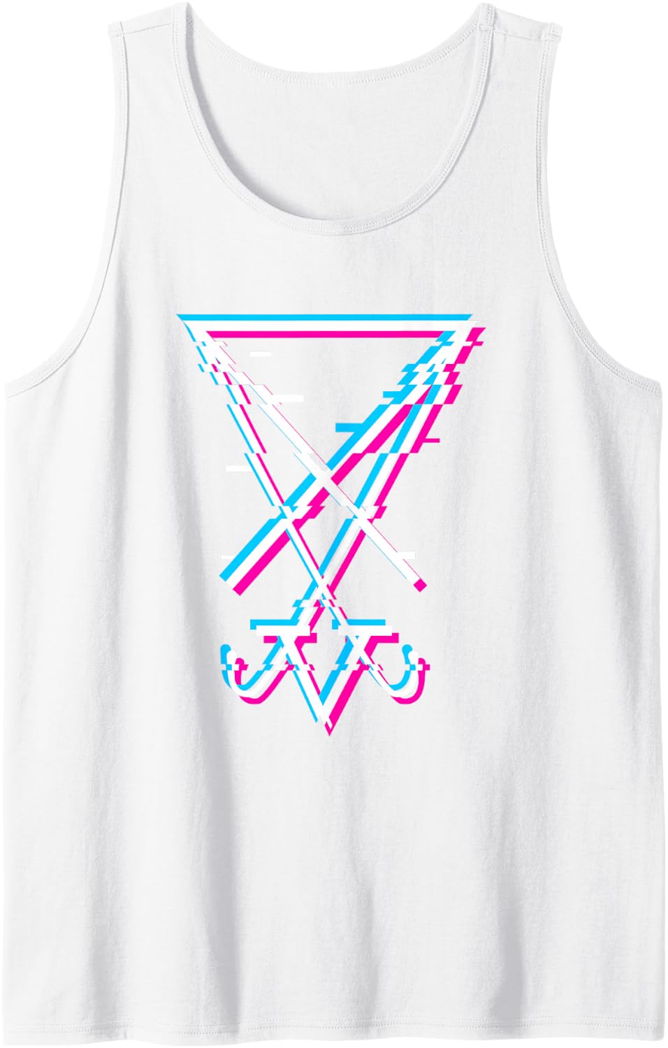 Sigil of Lucifer - Satanic Symbol Aesthetic Gothic V Tank Top - White