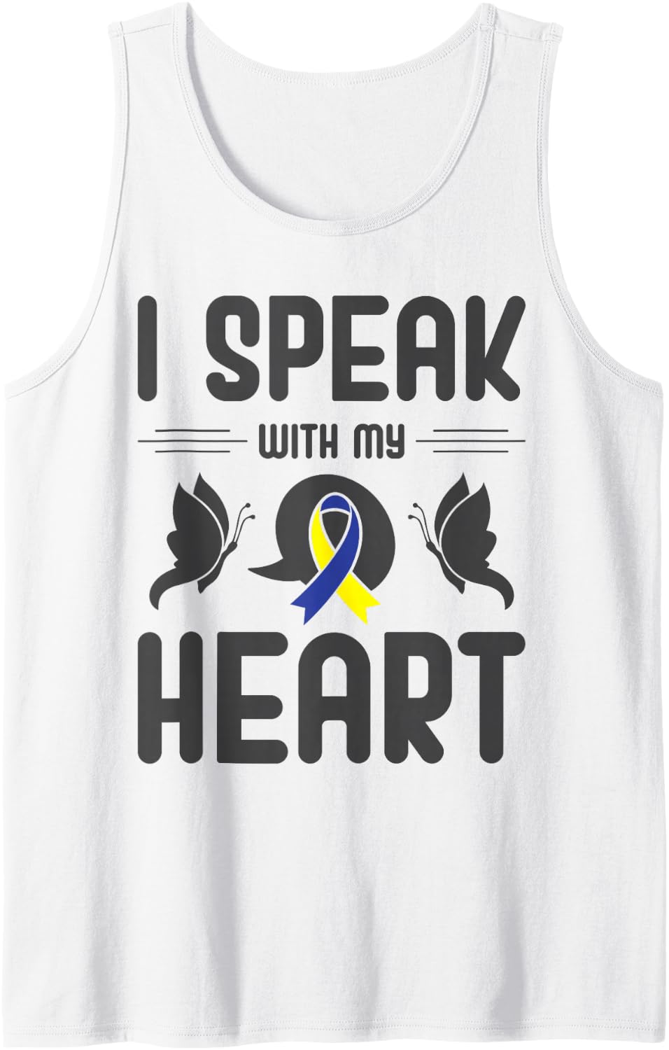 Down Syndrome Design for Adults Down Syndrome Awareness Sleeveless Tank Top - White