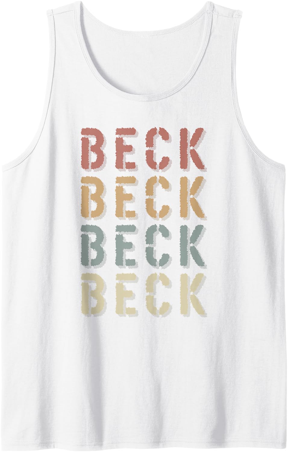 Vintage Style Beck Name Funny Love Heart Beck Tank Top - White