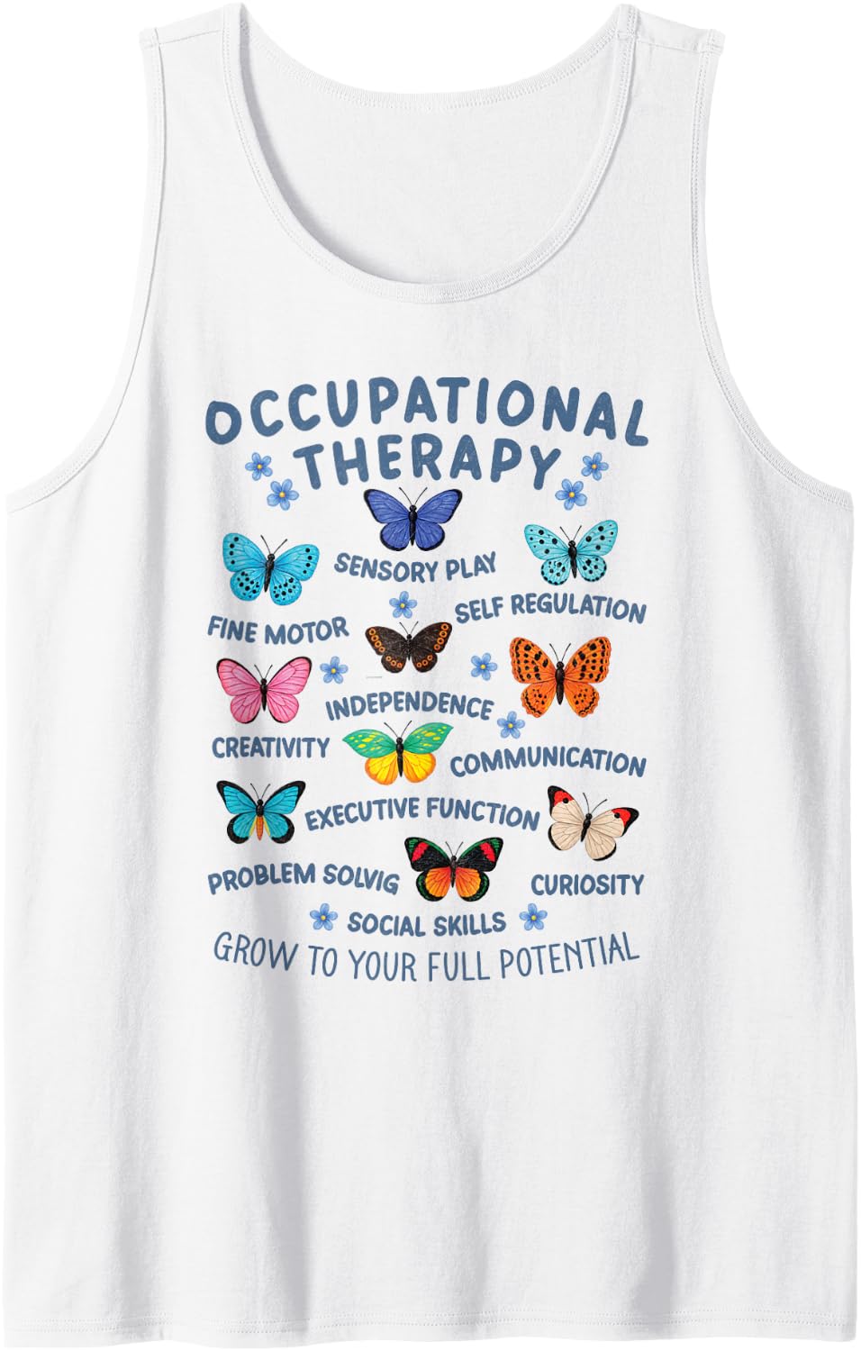 Occupational Therapy Butterfly Pediatric OT Professionals Tank Top - White