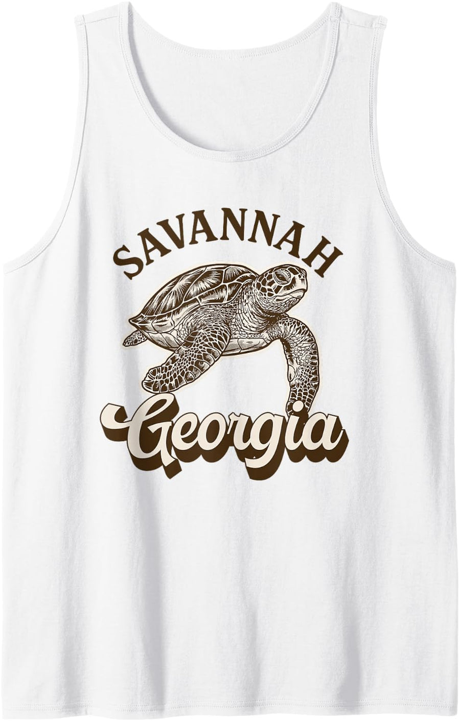 Savannah Georgia GA Sea Turtle Lover Sleeveless Tank Top - White