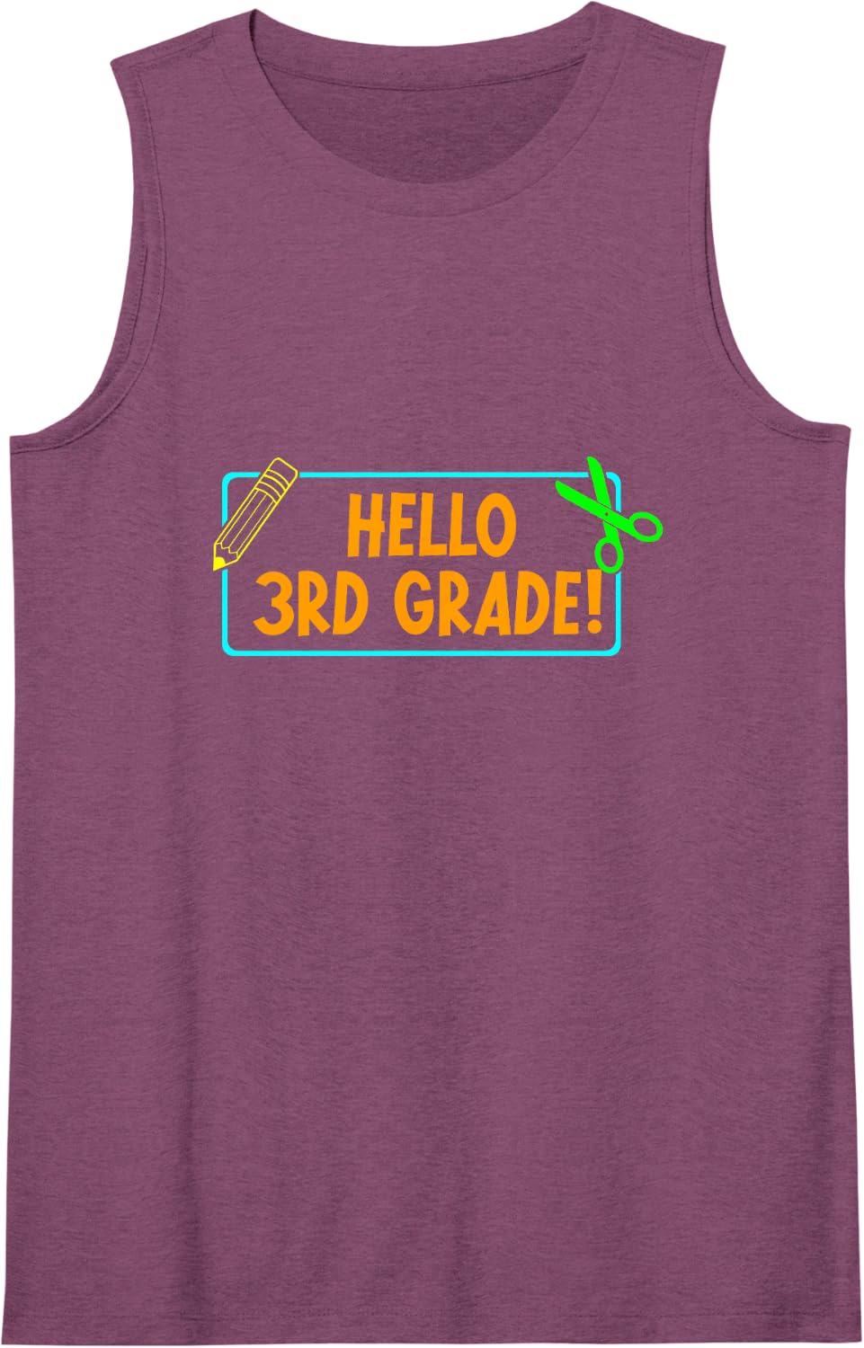 Hello Third Grade! 3rd Grader First Day of School Boy Girl Tank Top - Purple