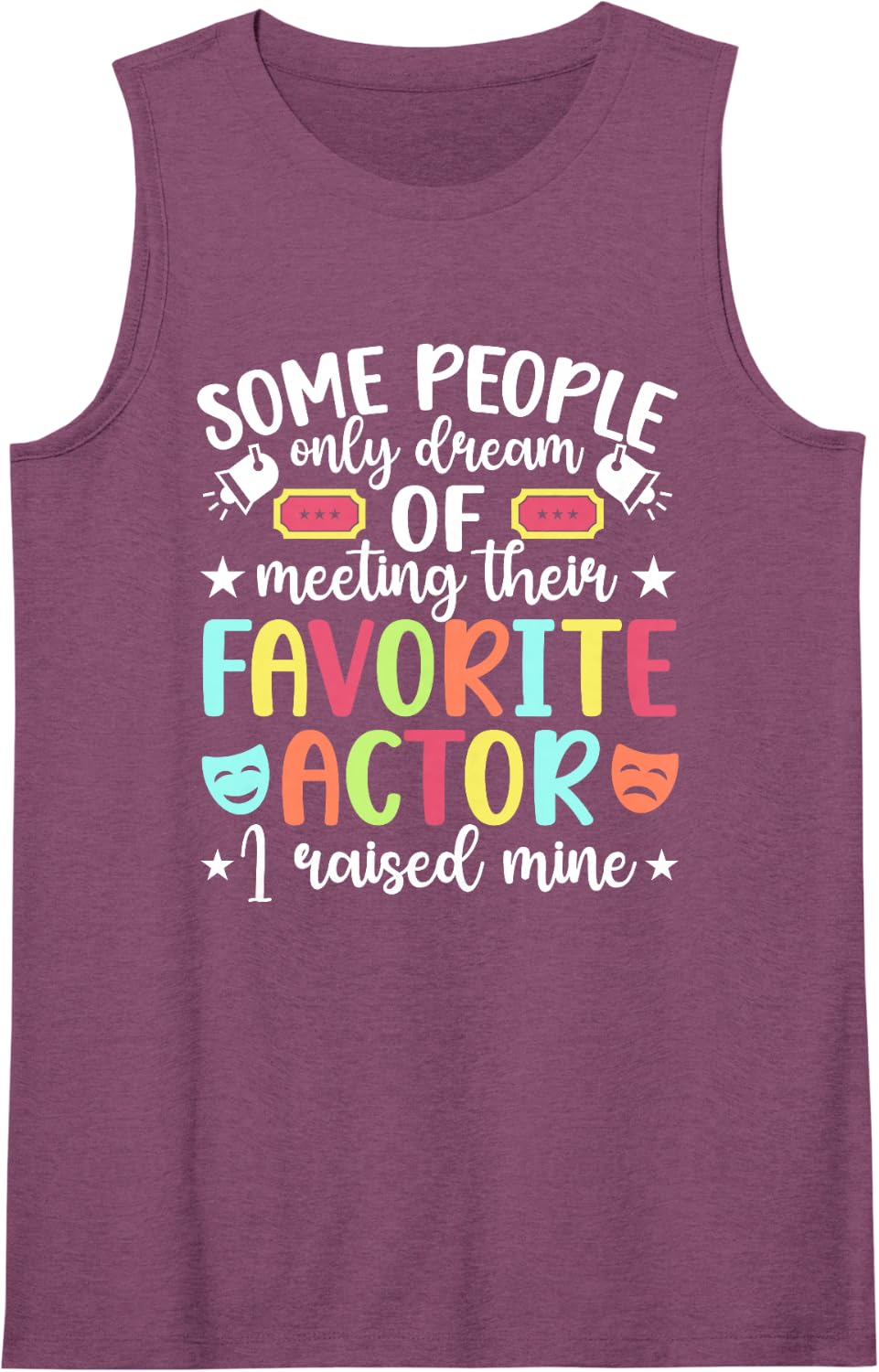 Theatre Mom Proud Theatre Actor Mom Theater Mama Sleeveless Tank Top - Purple