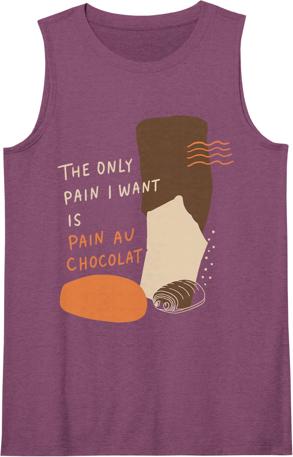 Funny French Bread Bakery Pastry Chocolate Lover Tank Top - Purple