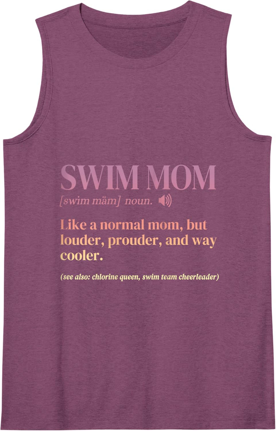 Swim Mom Mama Swimmer Mom Definition In My Swim Mom Era Tank Top - Purple