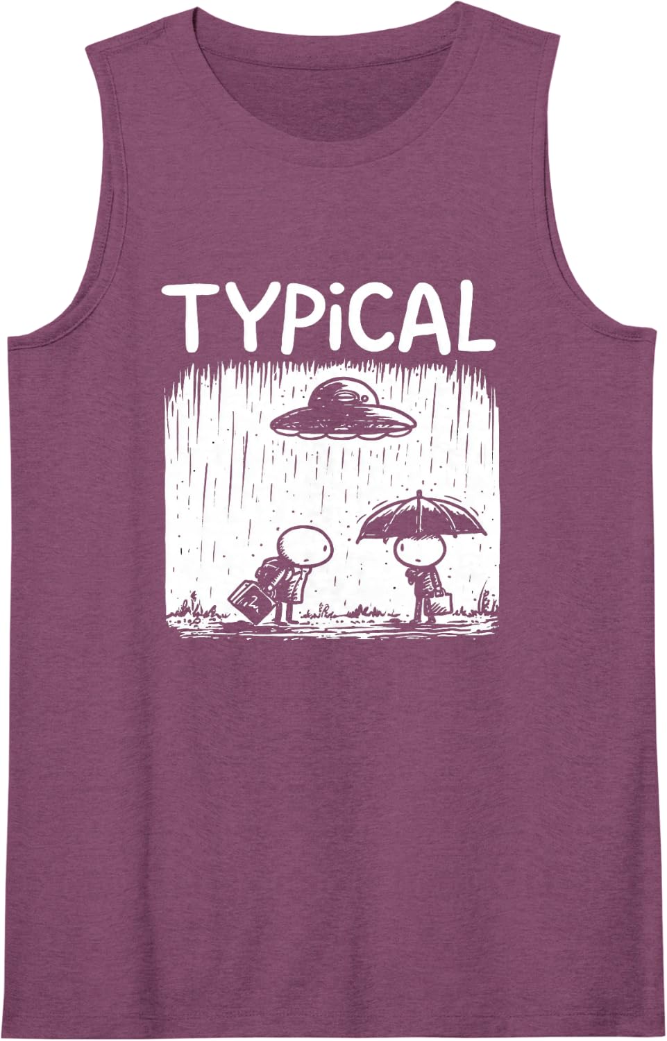 Funny UFO Alien Encounter Dry British Humour Sarcasm Sleeveless Tank Top - Purple