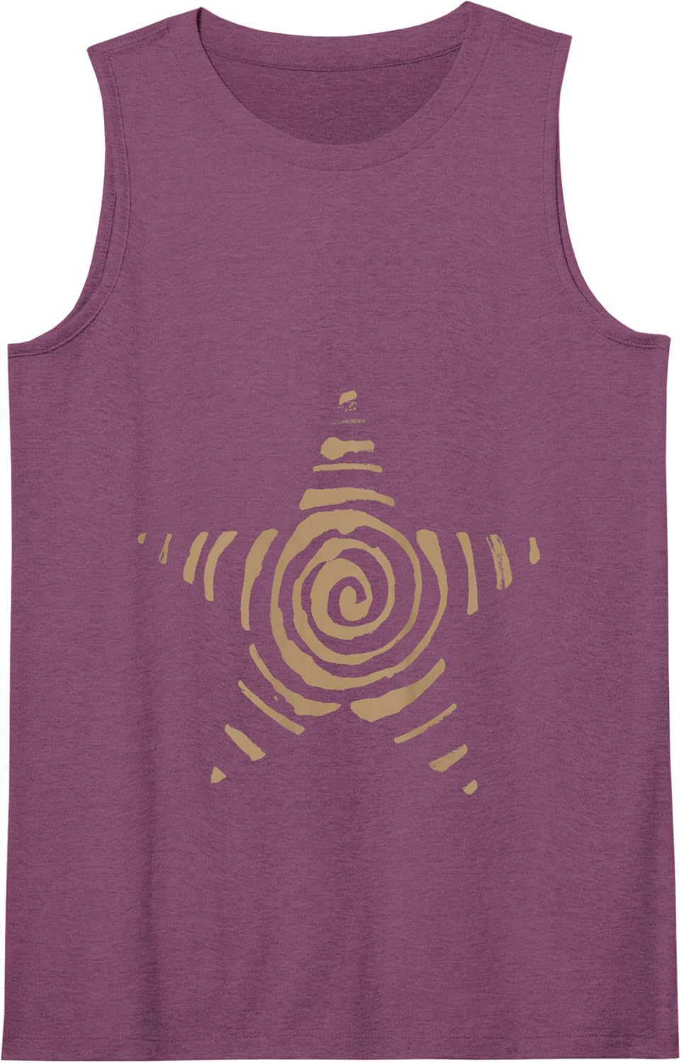 Spiral Star y2k Whimsy Grunge Vintage Alt Brown Graphic Tank Top - Purple