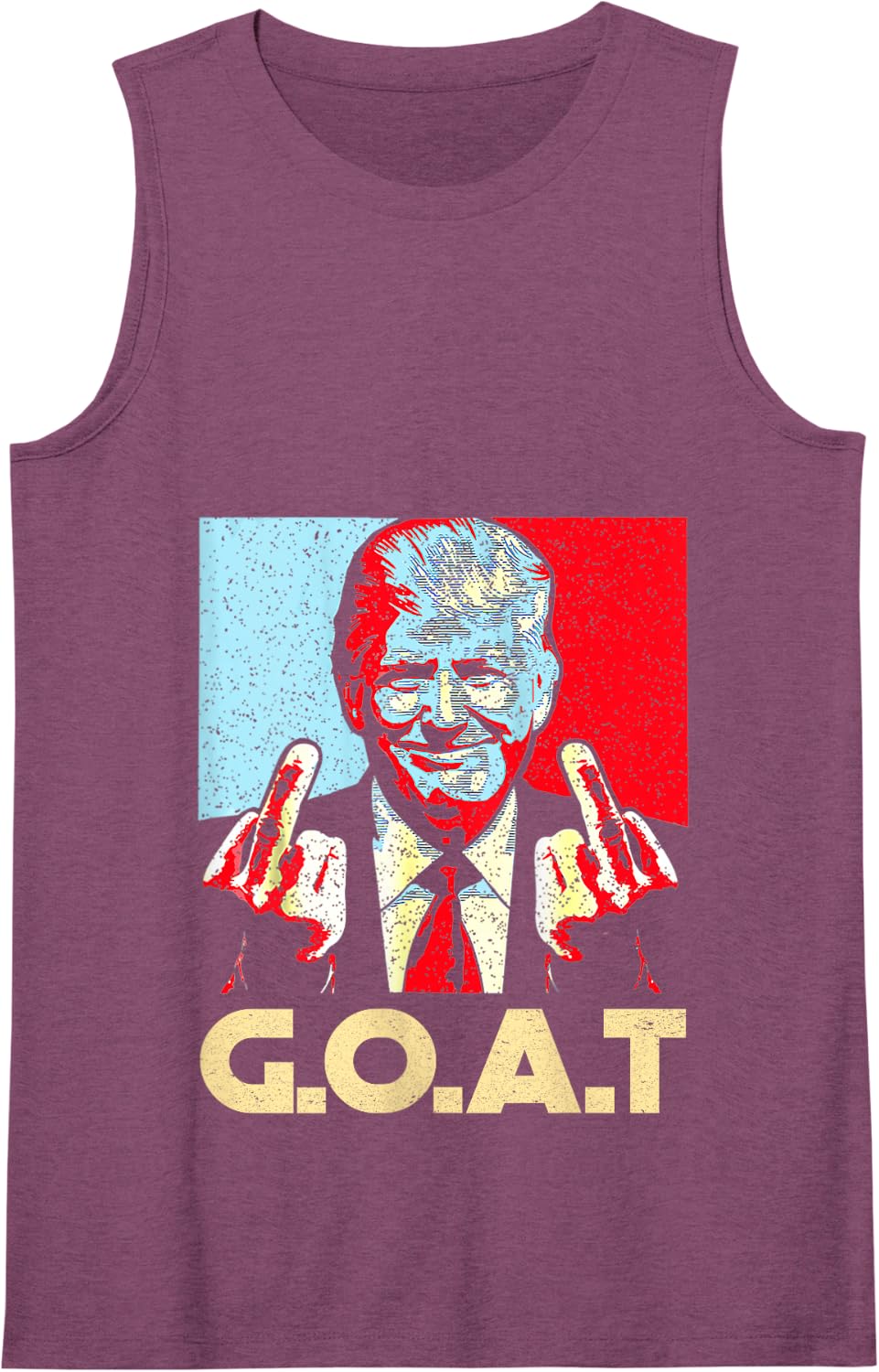 Mens Vintage Trump Goat 2024 Election 45th President Poster Tank Top - Purple