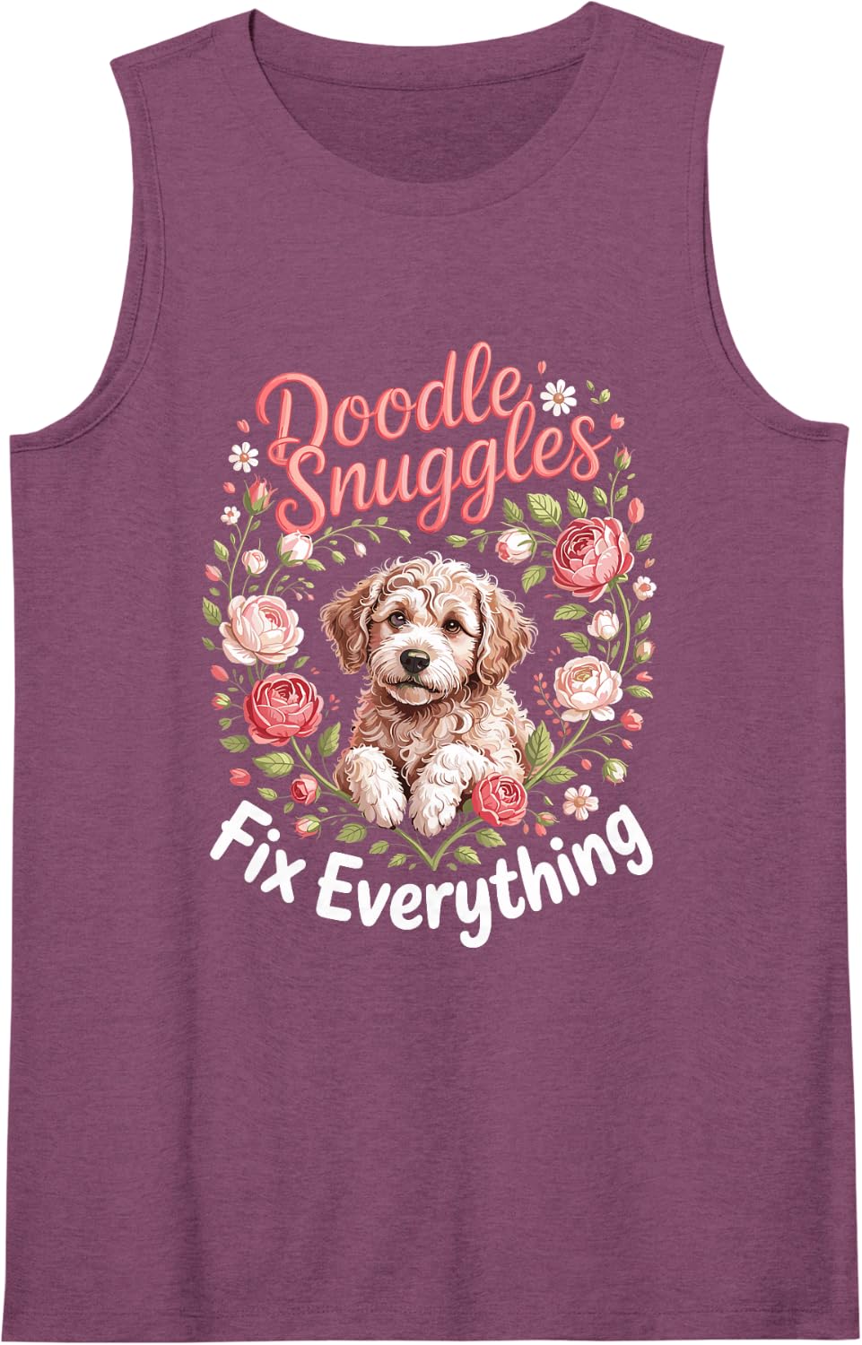 Doodle Snuggles Fix Everything Labradoodle Sleeveless Tank Top - Purple