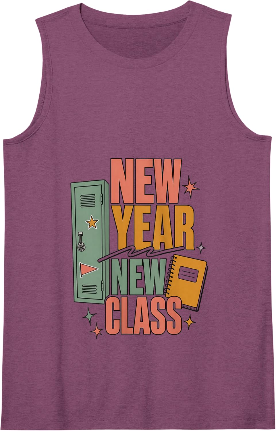 New Year New Class Back to School Teacher Tank Top - Purple