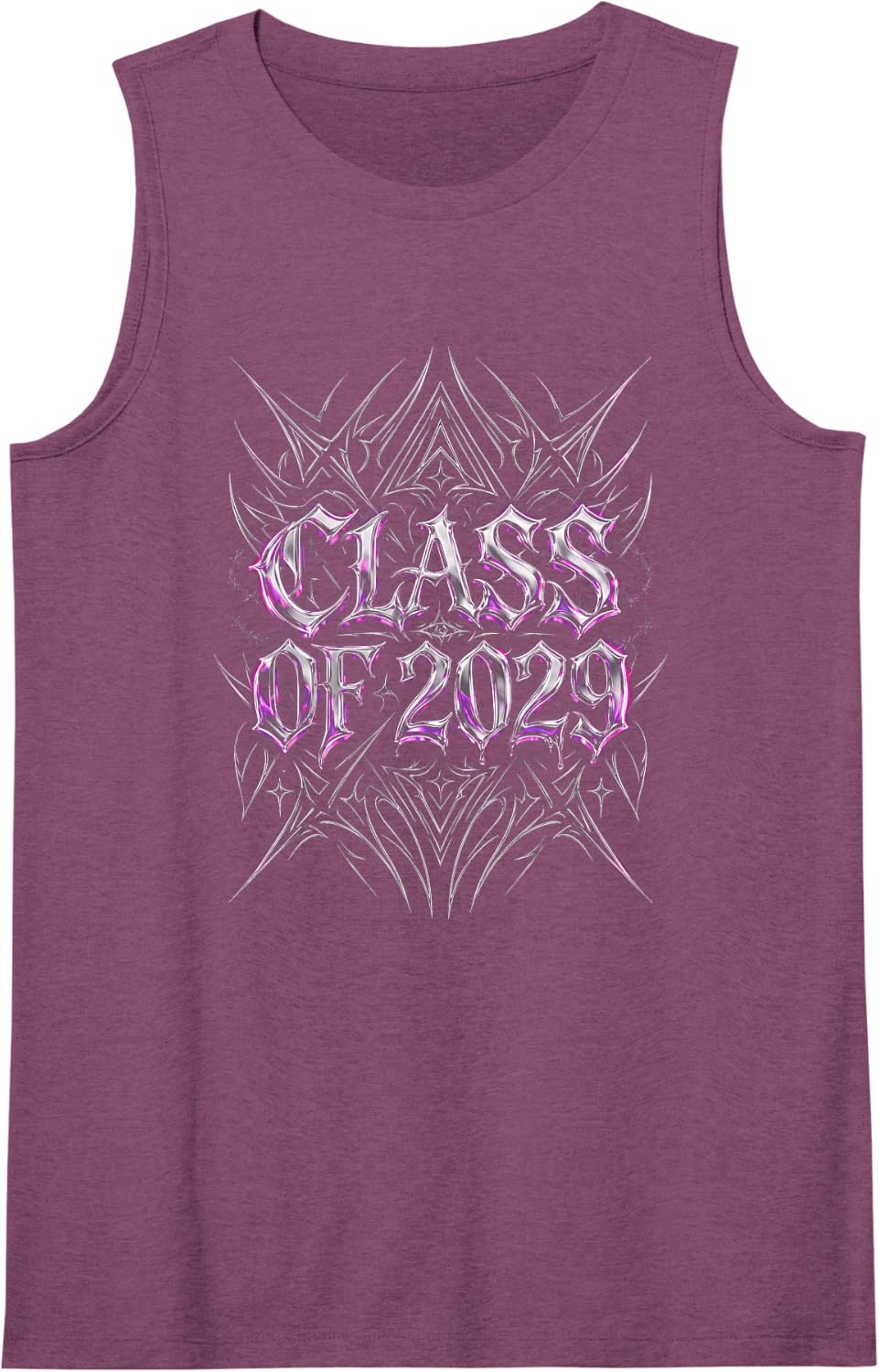 Class of 2029 Heavy Metal Cyber Goth High School Sophomore Tank Top - Purple