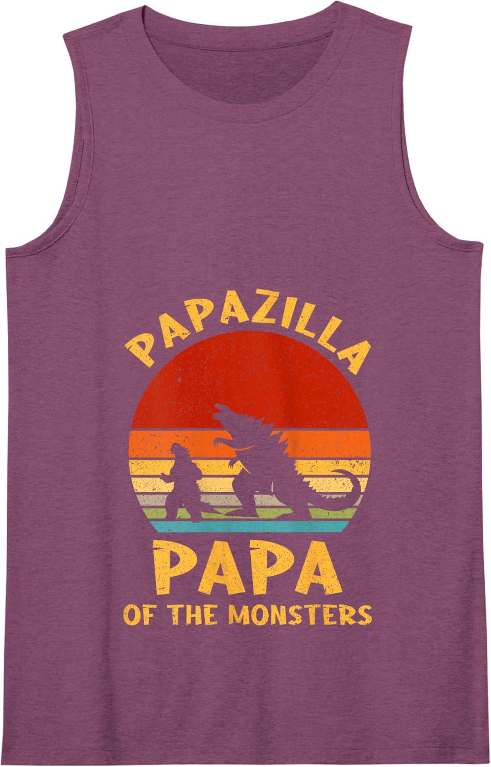 Funny Dad Papazilla Papa Of Monsters Halloween Fathers Day Tank Top - Purple