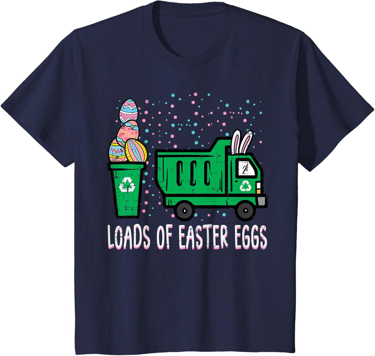 Kids Loads Of Easter Eggs Garbage Truck Toddler Boys Kids Youth T-Shirt - Navy Blue