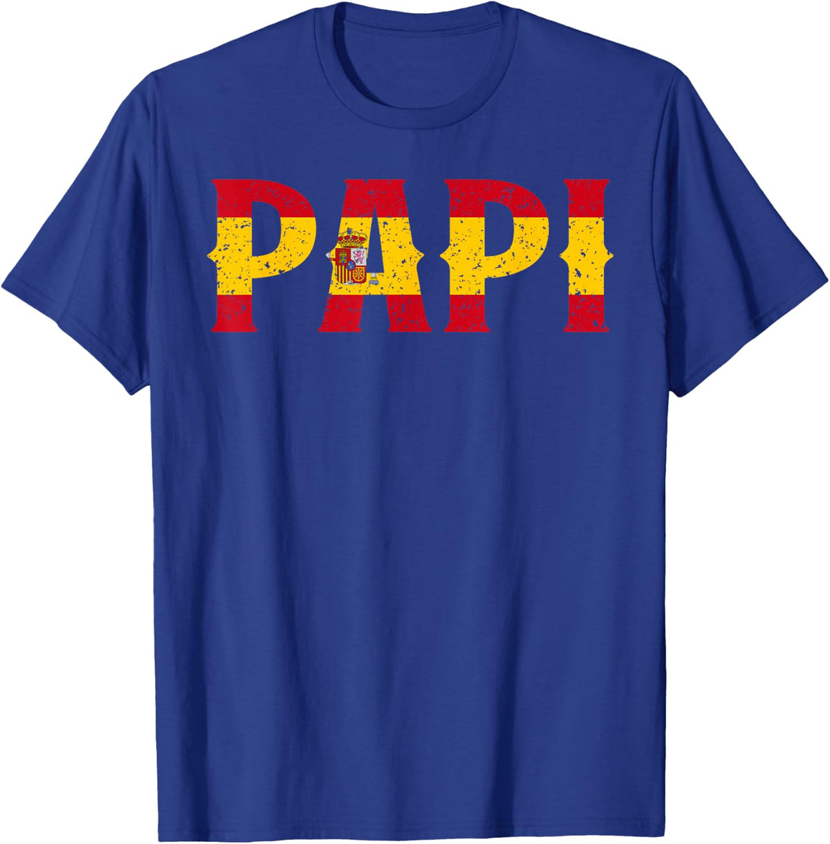 PAPI Spanish Flag Spain Proud Father's Day Patriotic Pride T-Shirt - Royal Blue