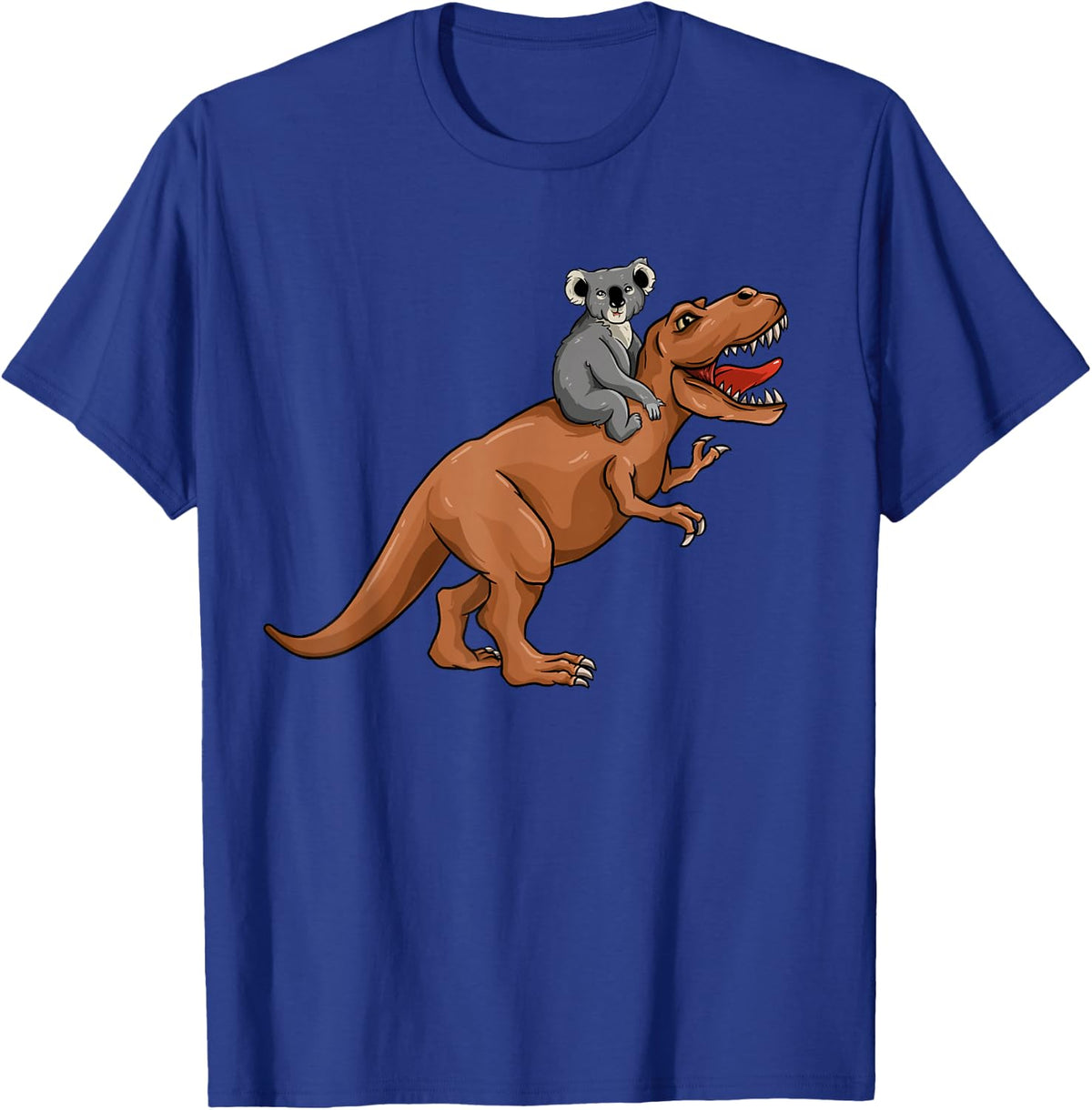 Koala Bear Riding T-Rex - Cute Trex Dinosaur T-Shirt - Royal Blue