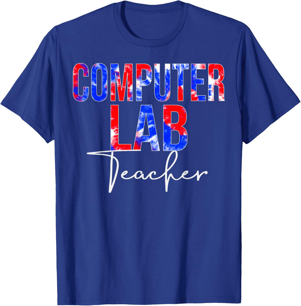 Computer Lab Teacher Tie Dye Back To School appreciation T-Shirt - Royal Blue