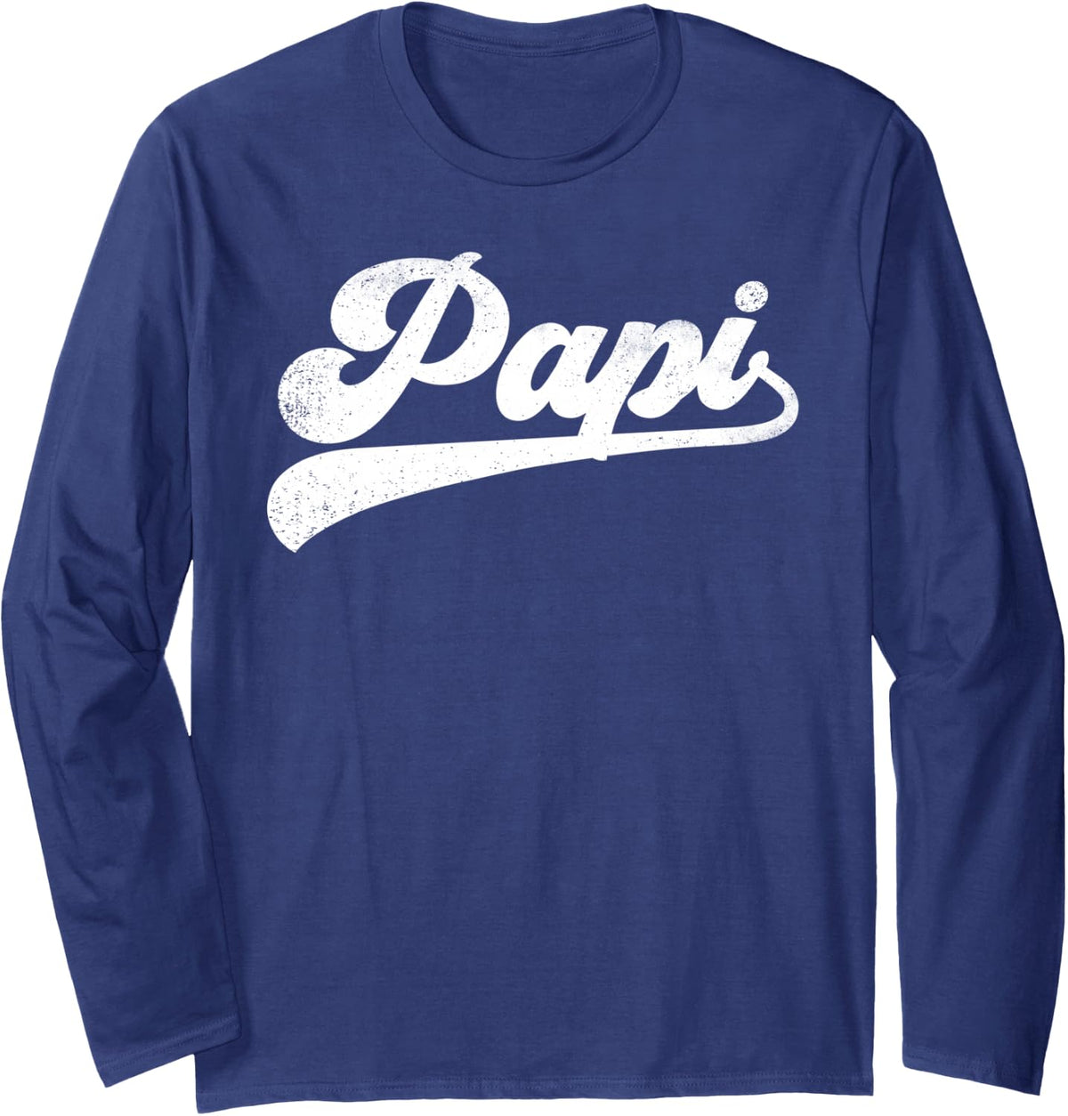 Papi Gifts Father's Day Papi Long Sleeve T-Shirt - Adult Unisex Navy Blue