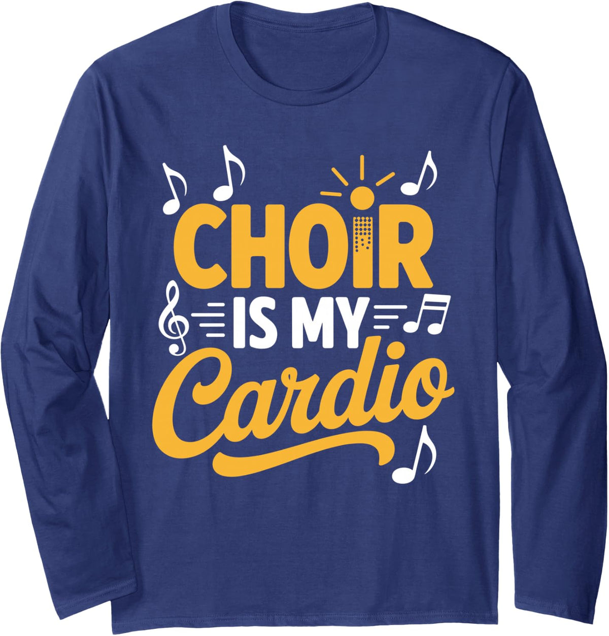 Cool Choir Director Art for Men Women Music Choir Director Long Sleeve T-Shirt - Adult Unisex Navy Blue
