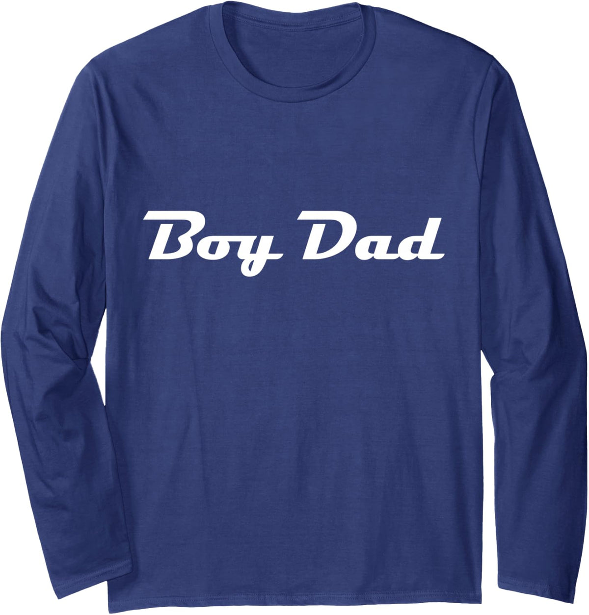 Boy Dad Classic Retro Lettering Father's Day Papa Long Sleeve T-Shirt - Adult Unisex Navy Blue