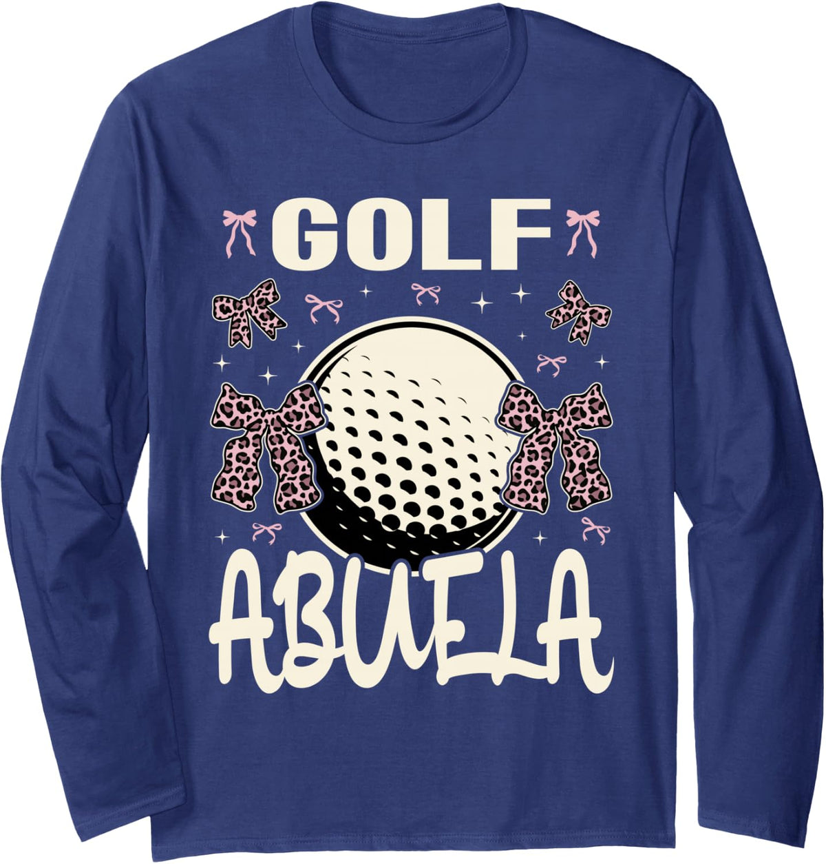 Golf Lover Player Cute Grandma Grandmother Women Abuela Long Sleeve T-Shirt - Adult Unisex Navy Blue